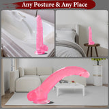 Big Dildo, 11.61 Inch Thick Dildos Lifelike Skin-Touching Feeling, Soft Pink Dildo with Strong Suction Cup, Big Size G-spot Peni