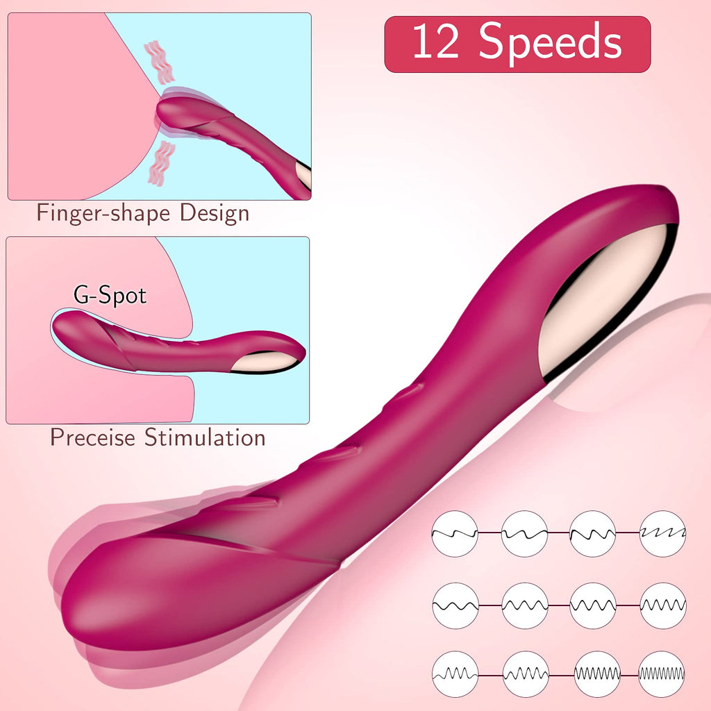 G Spot Dildo Vibrator For Vagina Clitoris Anal Stimulation, Waterproof Rechargeable Quiet Vibrating Powerful Vibrators Adult Sex Toy Gift For Women Couple With 12 Vibration Mode- Melo