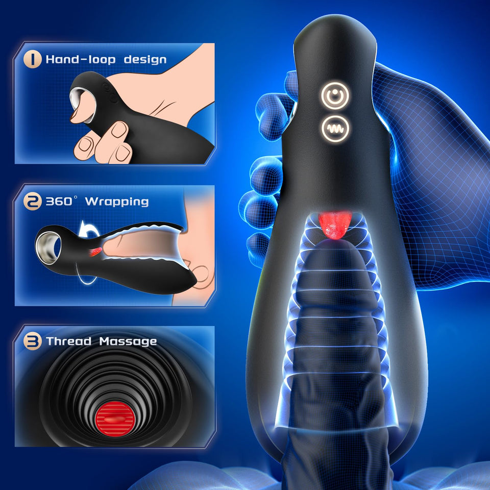 Male Sex Toys for Men Penis Vibrator - Sobtik Large Male Masturbator Stroker for Penis Training & Prolong Endurance, 10 Vibratio