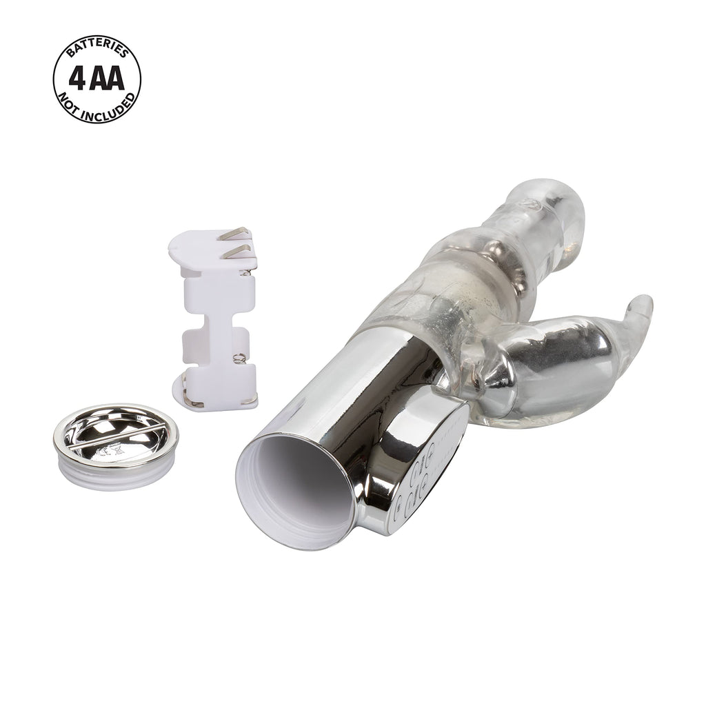 Calexotics 7-Function Platinum Jack Rabbit Vibrator With Rotation - Waterproof Vibe Sex Toys For Couples - Adult Hands Free G Spot Massager - Silver