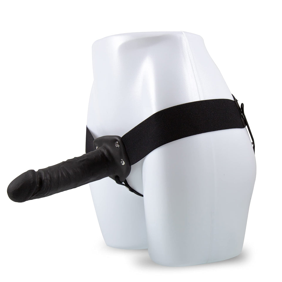 Dr. Skin Hollow Realistic Strap On - 7.75 Inch Length And 1.75 Inch Width - Can Be Used By Any Gender - Elastic Harness Fits Up