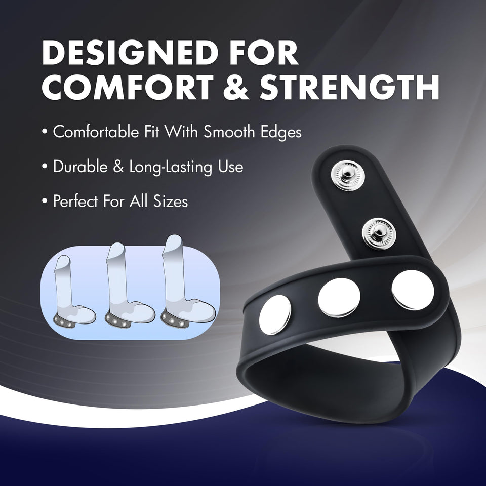 Blush Performance Silicone 3 Snap Cock Ring Strap - Universal Fit