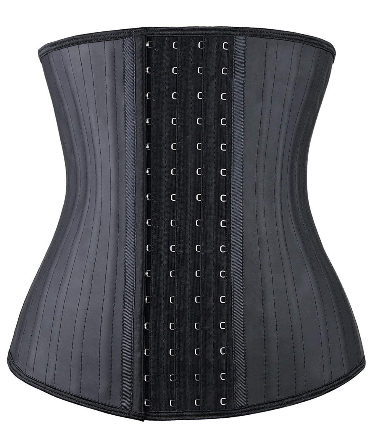 YIANNA Waist Trainer for Women Tummy Control Latex Underbust Waist Corsets Cincher Hourglass Sports Girdle Body Shaper 4 Hooks, 