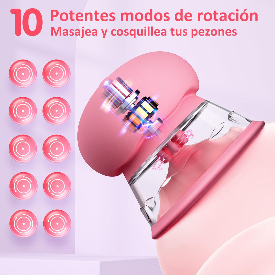 Sex Toys Sucking Nipple Toys - Nipple Vibrator Women Sex Toy Manual Sucking with 10 Powerful Rotation Modes 3 Brush Heads Stimul