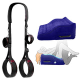 Sex Toys Inflatable Sex Pillow Cushion with Sex Leather Bondage Restraints, Curved Design Sex Ramp Furniture with Handles for De