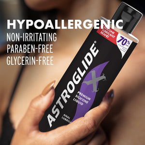 Astroglide Silicone Lube (8.5oz), X Premium Personal Lubricant for Vaginal and Anal Sex, Extra Long-Lasting Silky Lube, Waterpro