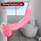 Big Dildo, 11.61 Inch Thick Dildos Lifelike Skin-Touching Feeling, Soft Pink Dildo with Strong Suction Cup, Big Size G-spot Peni