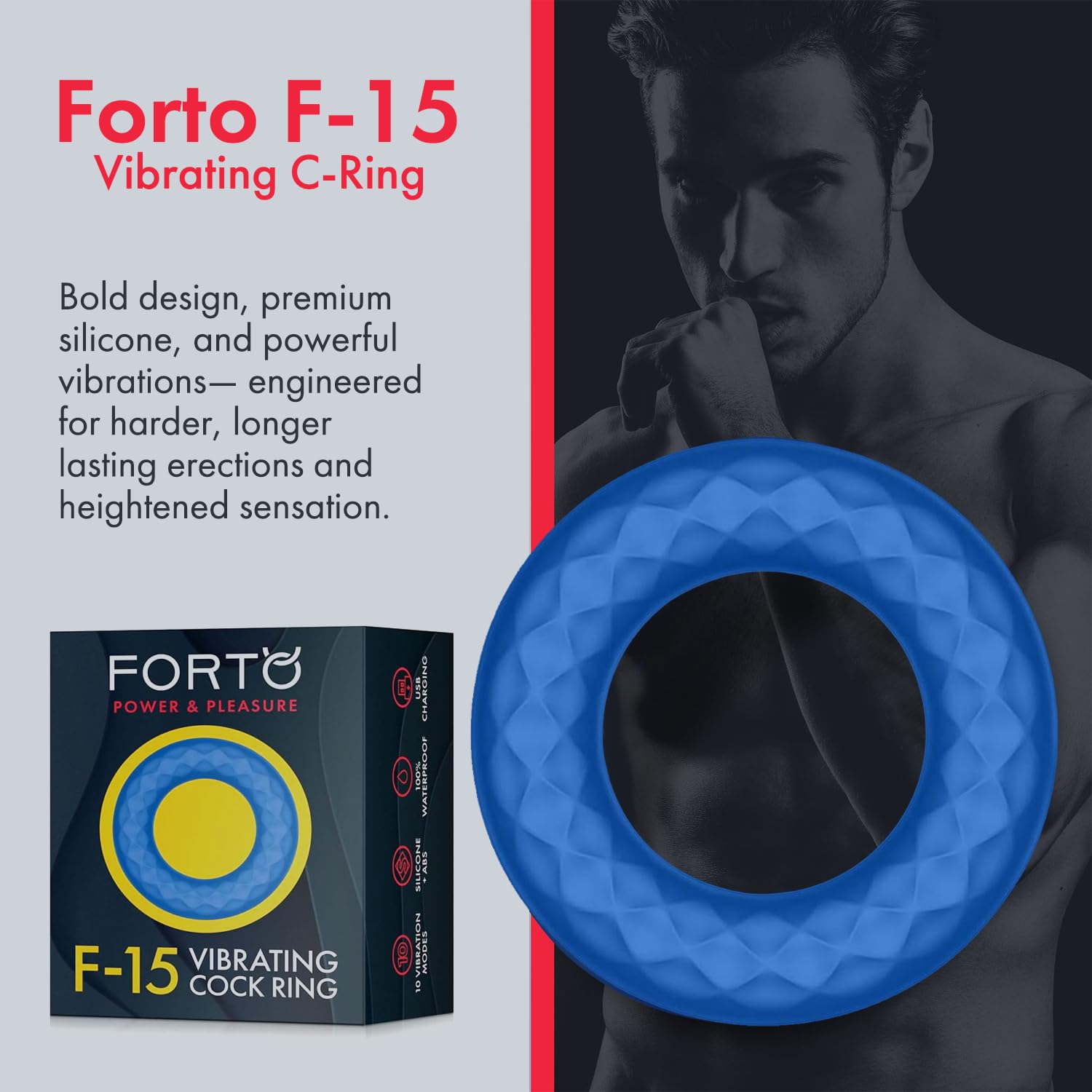 Forto F-15: Silic Vibrating Cockring Bl
