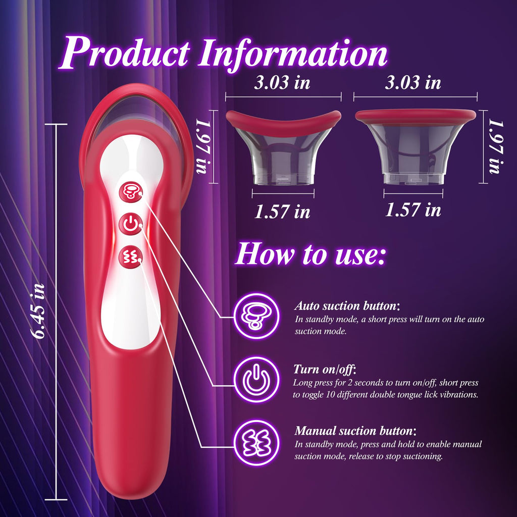 Clitoral Sucking Vibrator Nipple Sex Toy for Women Nipples Clit Massager Clitoral Licking Stimulator Nipple Toys 10 Tongue Licki