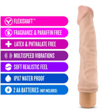 Blush Dr Skin Vibe 6 - Real Feel 8.75 Inch Long Realistic Vibrating Dildo - 1.75 Inch Thick - IPX7 Waterproof - Soft Body Safe M