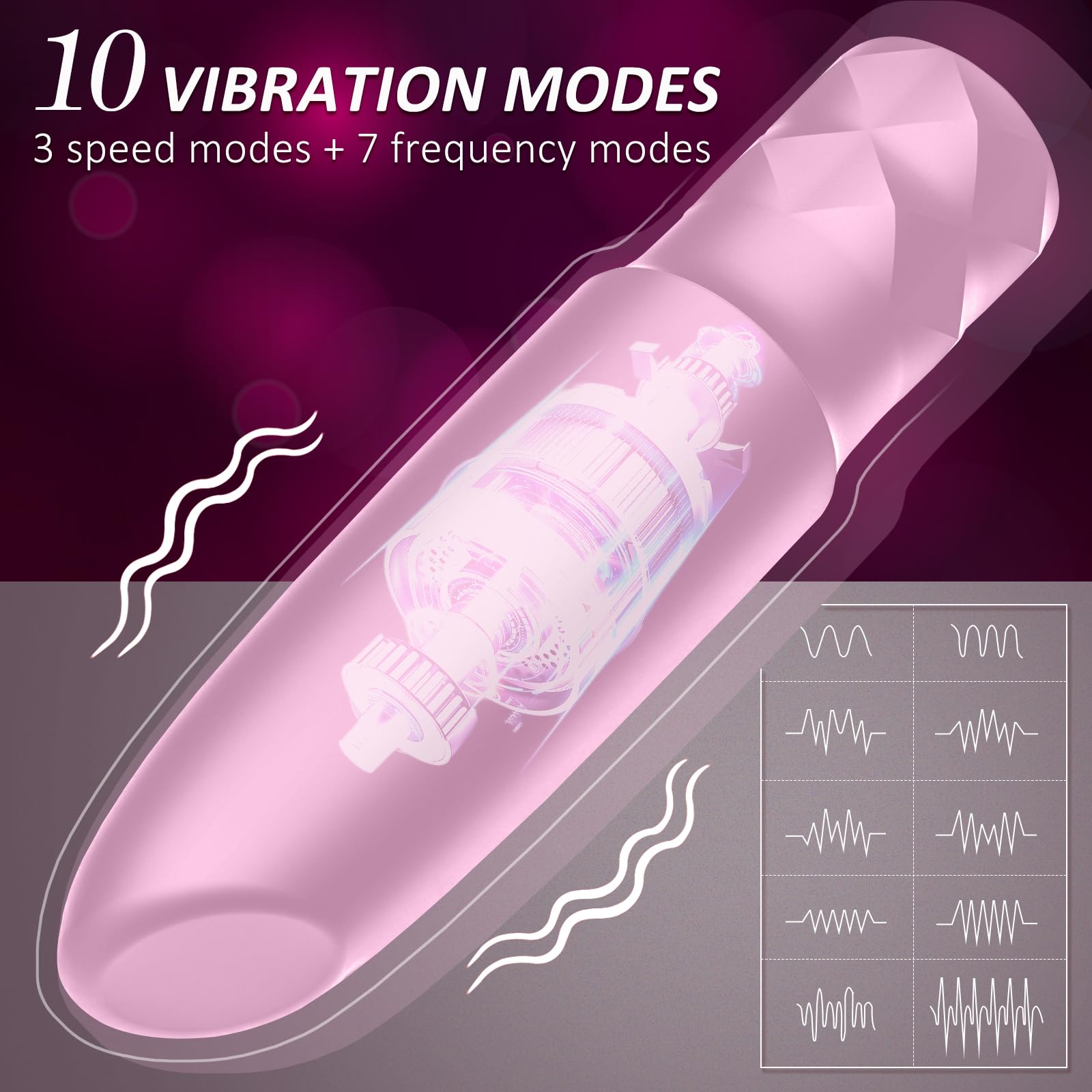 Bullet Vibrator Sex Toys All Silicone Rechargeable Vibrator with 10 Powerful Vibration & Quiet Modes,Waterproof Nipple G-spot St