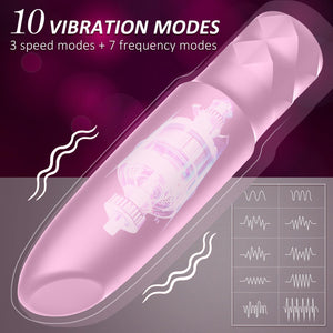 Bullet Vibrator Sex Toys All Silicone Rechargeable Vibrator with 10 Powerful Vibration & Quiet Modes,Waterproof Nipple G-spot St