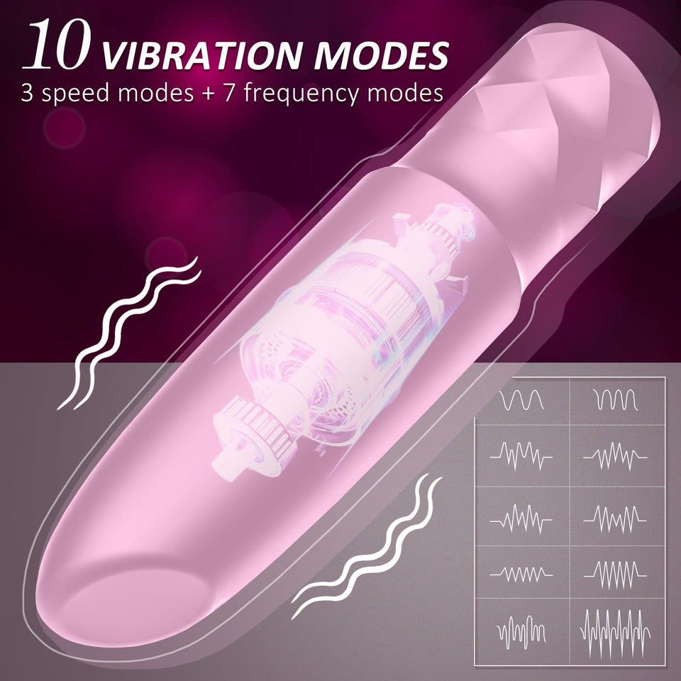Bullet Vibrator Sex Toys All Silicone Rechargeable Vibrator with 10 Powerful Vibration & Quiet Modes,Waterproof Nipple G-spot St