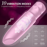 Bullet Vibrator Sex Toys All Silicone Rechargeable Vibrator with 10 Powerful Vibration & Quiet Modes,Waterproof Nipple G-spot St
