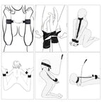 BDSM Bondage Toys Kit, Neck to Wrist Restraints Set, Bondage Gear & Accessories Adult Toys, Adjustable Neck to Wrist Bondage Res