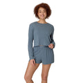 Hanes Womens Sleepwear Set, Originals Supersoft Comfywear Long-Sleeve Top & Sleep Shorts, Loungewear Set for Women