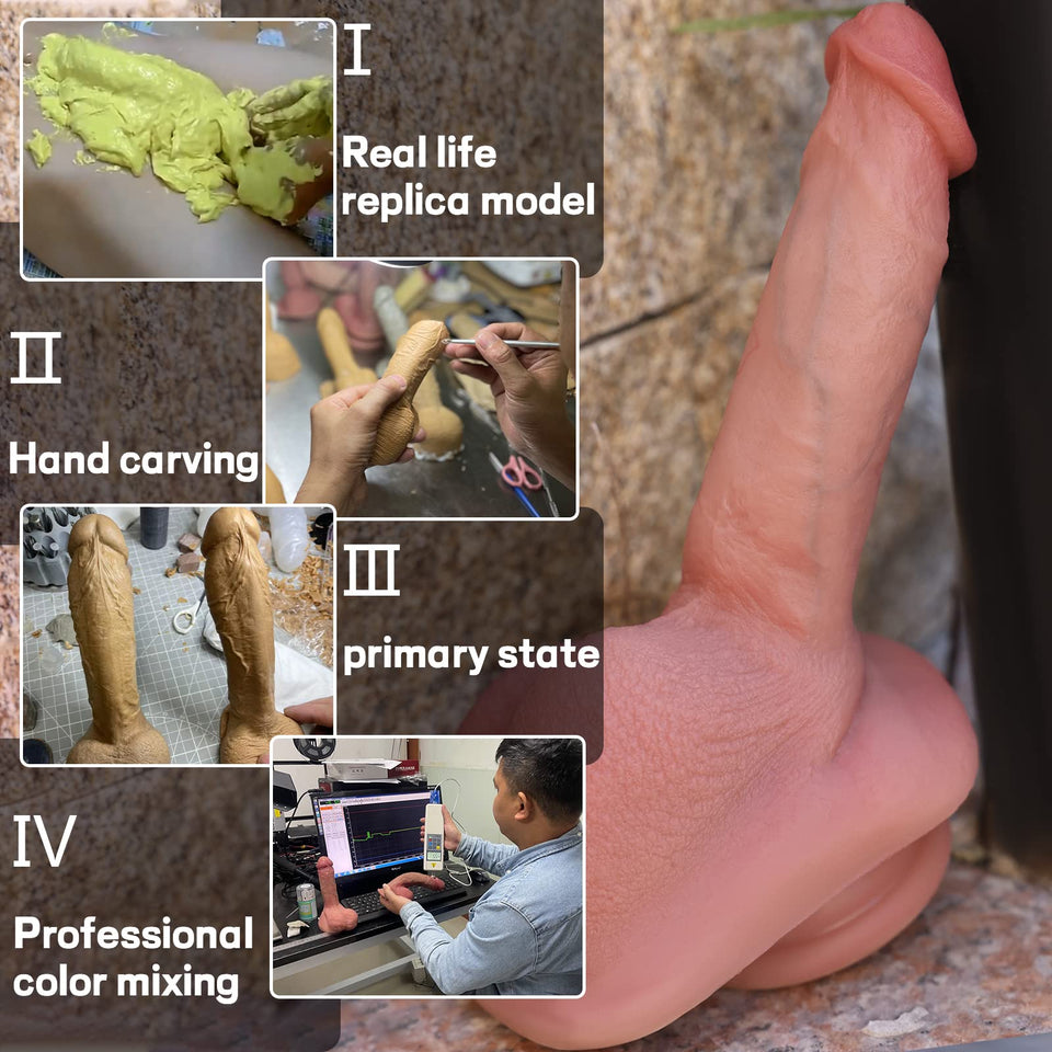 Reproduction 6.54'' Realistic Dildo for Beginners Lifelike Silicone Dildos, Suction Cup Dildo Adult Sex Toys Hands-Free Play, Ha