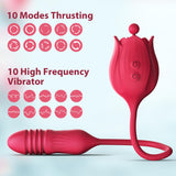 Sex Rose Toys Clitoral Vibrators - MOMONII Adult Toy 3 in 1 G Spot Vibrator Dildo with 10 Thrusting Vibrating +10 High-Frequency
