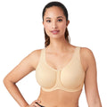 Wacoal Womens Simone Sport Unlined Full Coverage Underwire Sports Bra, 855170, Sand, 32DD