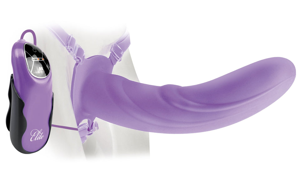 Pipedream Fetish Fantasy Elite Vibrating 8 Hollow Strap On  Purple