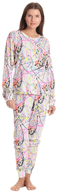 Just Love Womens Tie Dye Two Piece Thermal Pajama Set 6962-10681-XXL
