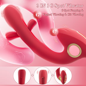 G Spot Vibrator Sex Toys - Rabbit Vibrators Adult Sex Toy for Women, Clitoral Stimulator Dildo with 10 Vibration & 7 Flapping Mo