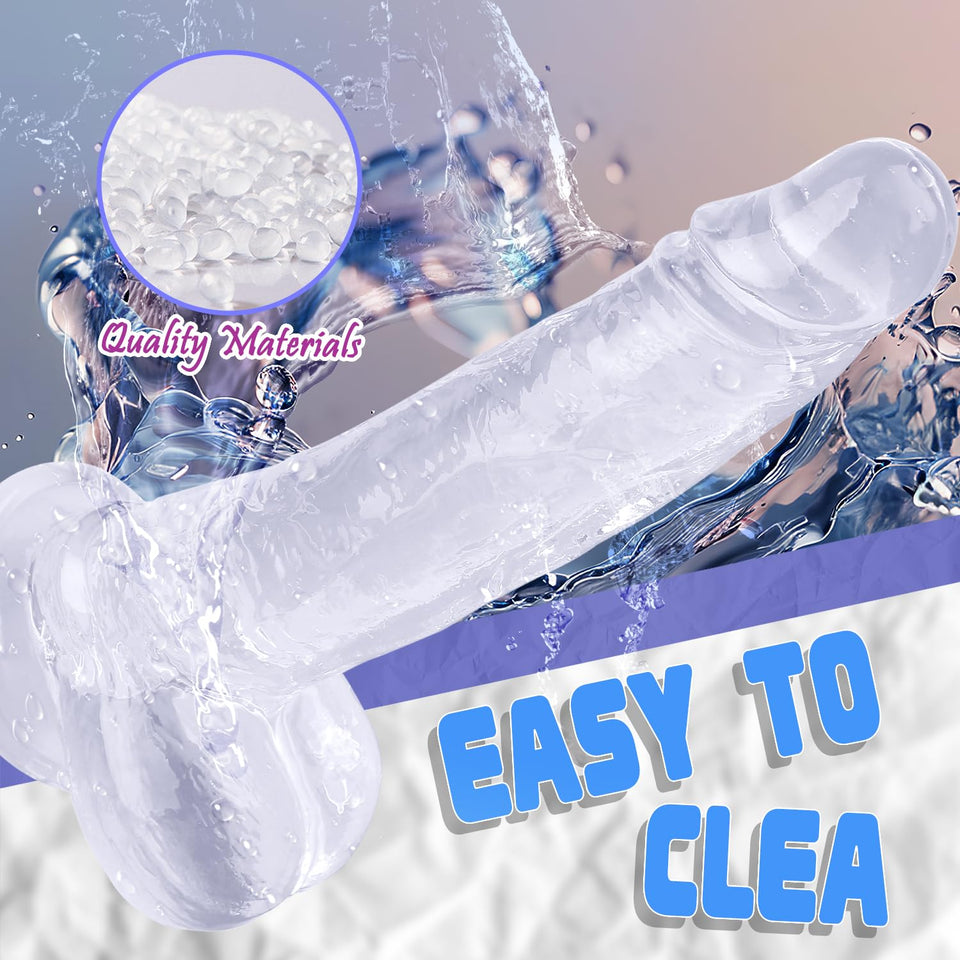 8.2 '' Long G-spot Dildo, Body Safe Material, Lifelike Skin-Touching Feeling, Powerful Suction Cup Dildo for Hands-Free Play & A