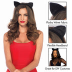Velvet Black Cat Ear O/S Black