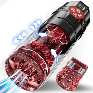 Mrgras Male Masturbator Penis Pump - Male Sex Toys for Men with Upgrade 12 S Vacuum Pump & 7 Thrusting Rotating Vibrating Suckin