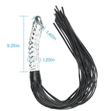 Realistic Glass Dildo with Sex Whip Sex Toys SM Leather Crystal Dildo Sex Flogger Transparent Crystal Penis Bondaged Whip for Me