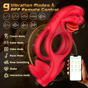 Vibrating Cock Ring Couples Sex Toys Vibrating Penis Ring Vibrator with 9 Vibration Male Adult Sex Toys for Men Women, APP Clito