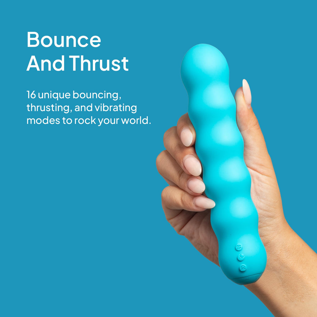 Hello Cake Bounce Vibe - Personal Massager with 16 Bouncing, Thrusting & Vibrating Modes - Body-Safe Silicone - Shower Ready, Re