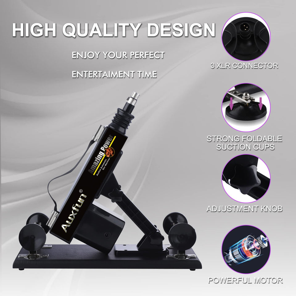 Sex Machine Love Machine With 3.5 Inch Suction Cup Adapter Automatic Thrusting Dildo Machine With 3 Xlr Connector Fucking Machine 8 Attachments For Male And Female