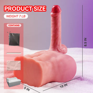 Male Sex Doll with Flexible Dildo, 2 in 1 Realistic Torso Sex Dolls 7 Inches Huge Penis for Masturbation, Tight Anal Hole for Ga