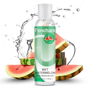 Penchant Water Based Watermelon Flavored Lube for Men, Women and Couples, Personal Lubricant for Sensitive Skin, Unscented, Late