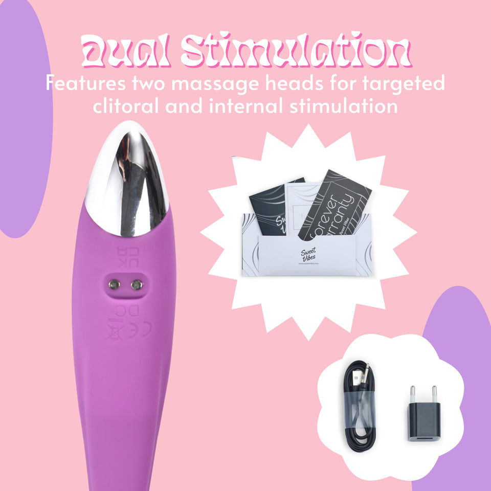 Sweet Vibrations Women Sex Toys - G Spot Vibrator with Vibrating Head for Clitoral Vibration Stimulator - G-Spot, Clit Toy Purpl
