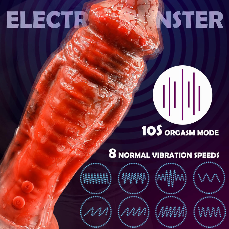 2.75 ' ' Diameter Vibrating Monster Dildo,8.7 ' ' Huge Thick Realistic Dildo Massager with 8 Vibration & 1 Orgasm Mode,G-Spot Vi