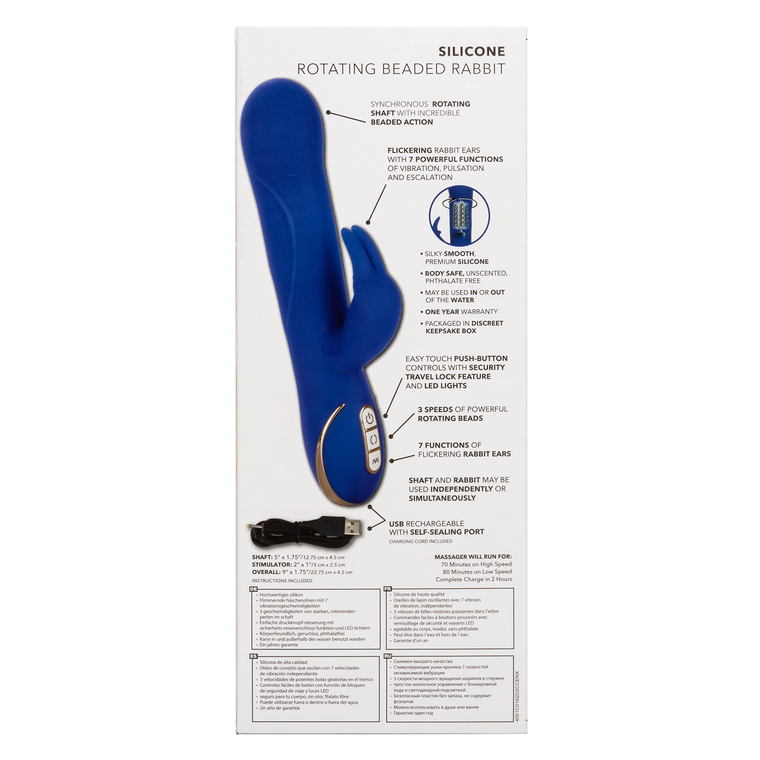 Calexotics Se-0609-40-3 Jack Rabbit Signature Silicone Rotating Beaded Rabbit Multi