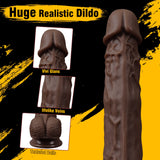 FIDECH Thrusting Vibrator Dildo Sex Toys with Rotating and Heating - 9.8 Inches Realistic Black Telescopic Penis for Anal Clitor