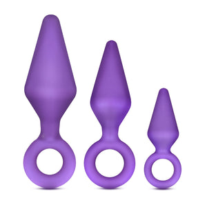 Blush Novelties Night Rimmer - Platinum Cured Puria Silicone Anal Plug Beginner Training Kit - 3 Sizes - Ultra Silk Smooth Butt