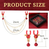 Non Piercing Nipple Clamps for Pressure, Red Adjustable Breast Clit Clip Jewelry Sex Toy Nipple stimulates Women Girl Female Ple