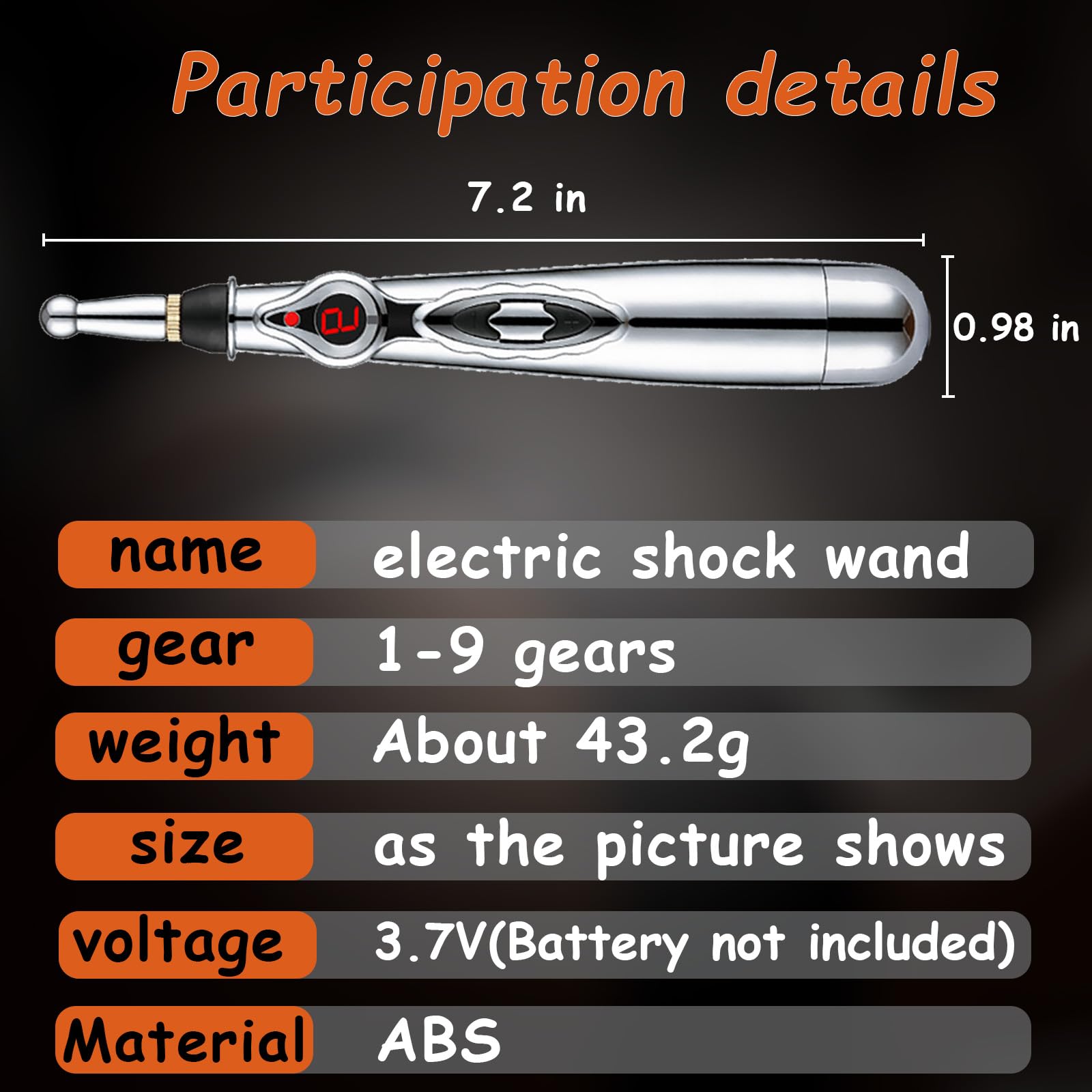 BDSM Electric Shock Wand with 9 Strengths SM Games Toys Adjustable Current Electric Shock Stick Bondage Accessories Electrical S