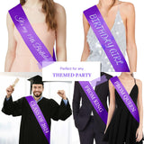 CIEHER Purple Sash Blank Satin Sash Bride Sash Custom Sash Prom Court Sash Mommy to Be Sash Birthday Sash Bride to Be Sash Bache