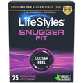 Lifestyles Snugger Fit Natural Rubber and Lubricated Latex Condoms Value Pack, 25 Count, 1 Pack, Triple Tested for Best Protecti
