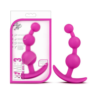 Blush Luxe Be Me 3 - Platinum Cured Puria Silicone - Flexible Three Bead Anal Butt Plug - Ultrasilk Smooth Finish - Anchortech B