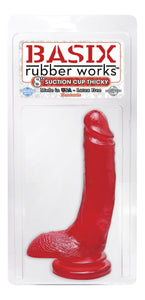 Basix 8-Inch Suction Cup ''Thicky'' Dong, Red