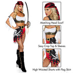 4 Pc Wicked Pirate Wench, Incl - Xs / Multicolor