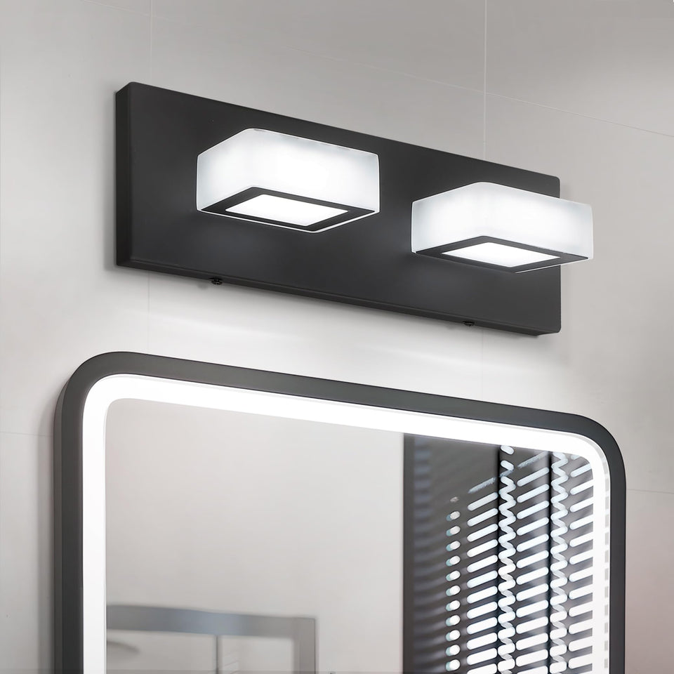 Asd Led 13 Inch Bathroom Vanity Light Fixture | 2-Lights 12W 820Lm 2700-6000K 120V | 5Cct, Dimmable, Rotatable Heads, Etl Listed