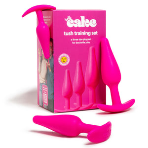 Hello Cake Tush Pops - Butt Plug Training Set - 3 Sizes for All Levels of Anal Play - Tapered Tip with Flared T-Base - Body-Safe