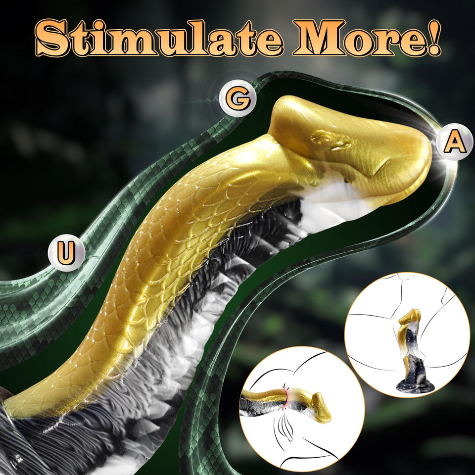 Cobra Monster Dildos Adult Toys- 8.66 ' ' Realistic Snake Thick Anal Dildos for U, G-spot Silicone Dildo, Strong Suction Cup COK
